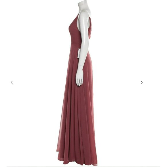 Jenny Yoo NWT Gown | Dusty Rose Chiffon | A-Line V-Neck Open Back | 29.5B - Picture 8 of 10